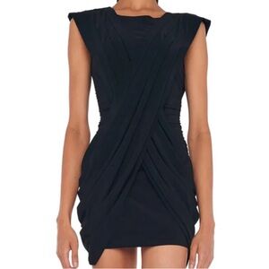 Norma Kamali Double Drape Dress - Black - Medium